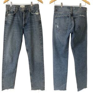 Agolde Jamie High Rise Classic Straight Leg Jeans Size 26 In Livestream Faded